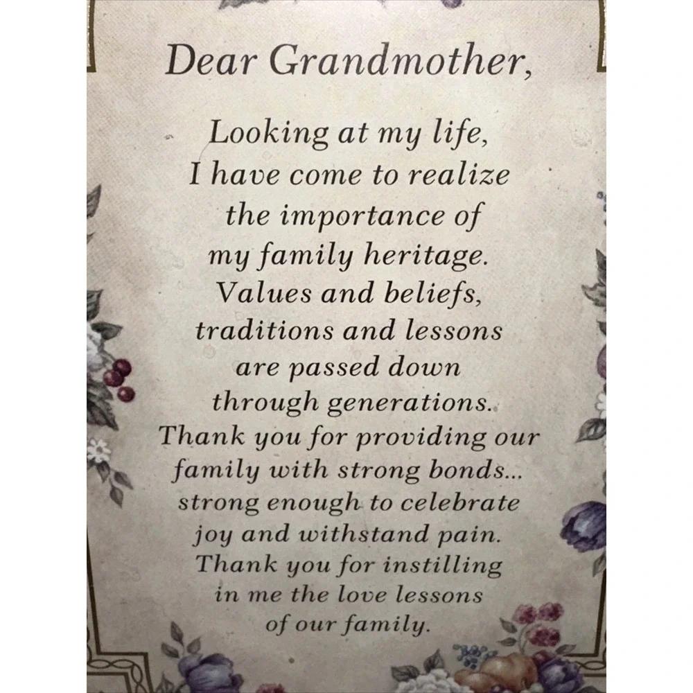 Heartfelt Inc Letters From The Heart Grandmother Framed Poem Kathy Seek 2001